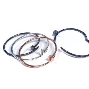 Steel Nail Shape Love Bangle Bracelet